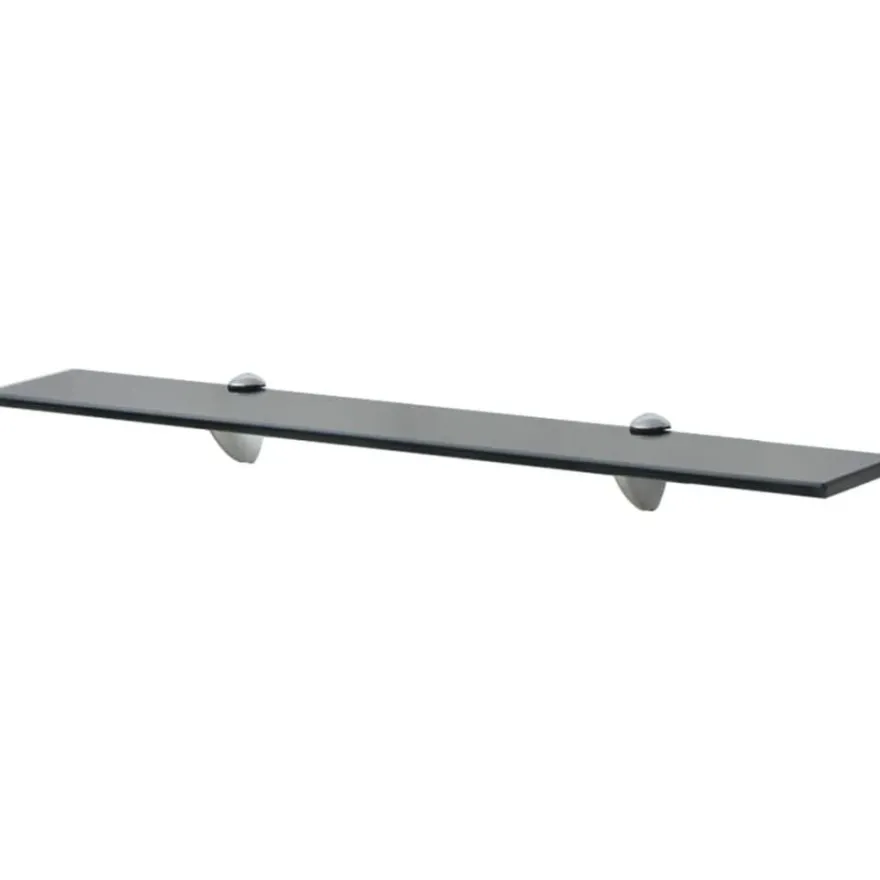 Kelluvat hyllyt, 2 kpl, lasi, 70x20 cm, 8 mm, musta