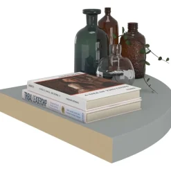Kelluvat kulmahyllyt 2 kpl harmaa 35x35x3,8 cm mdf