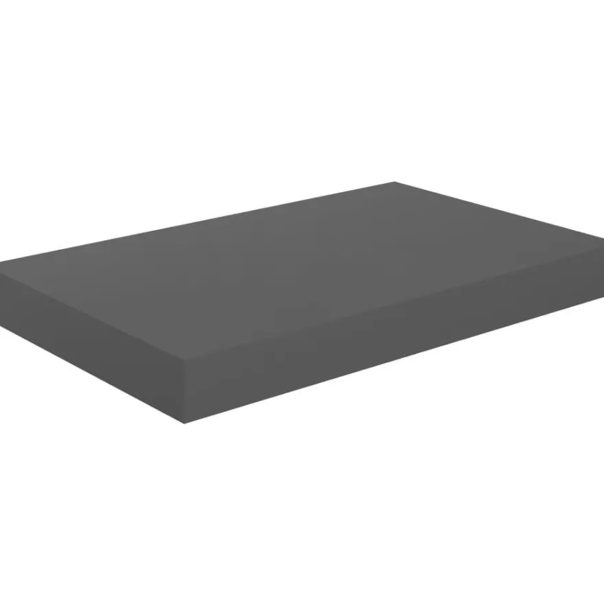 Kelluvat seinähyllyt 2 kpl korkeakiilto harmaa 40x23x3,8 cm