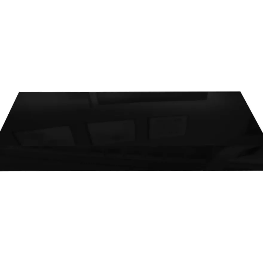 Kelluvat seinähyllyt 2 kpl korkeakiilto musta 40x23x3,8 cm