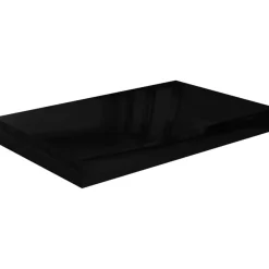 Kelluvat seinähyllyt 2 kpl korkeakiilto musta 40x23x3,8 cm
