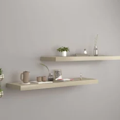 Kelluvat seinähyllyt 2 kpl tammi 90x23,5x3,8 cm mdf