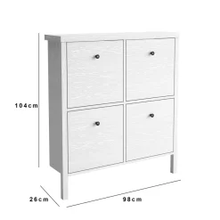 Kenkäkaappi Linento Furniture FRN-10048, valkoinen