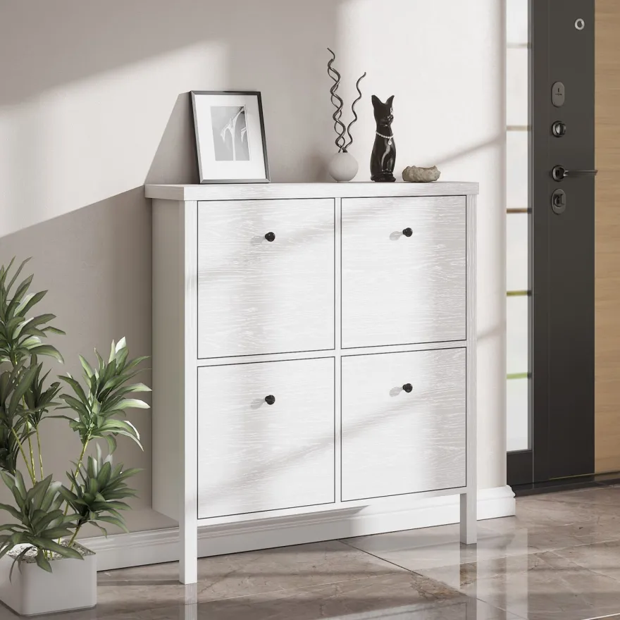 Kenkäkaappi Linento Furniture FRN-10048, valkoinen