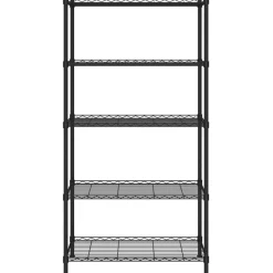5-kerroksinen varastohylly 90x35x180 cm musta 250 kg