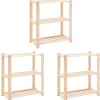 3-kerroksiset varastohyllyt 3 kpl 80x38x90 cm 150kg