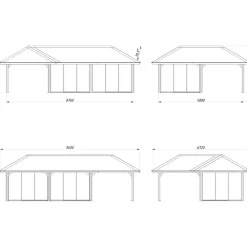 Kesähuone Palmako Bianca Set 221, sis.liukuovet 33,2 m²
