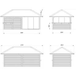 Kesähuone Palmako Bianca Set 207, sis.liukuovet 16,6 m²