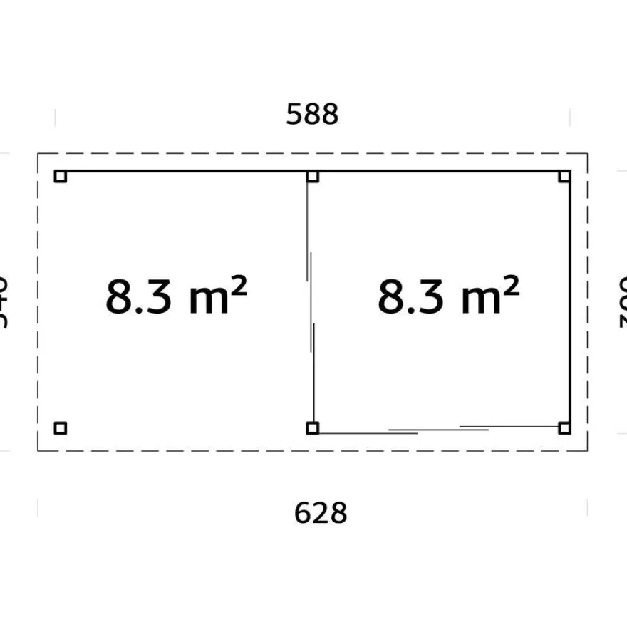Kesähuone Palmako Lenna Set 405, sis.liukuovet 16,6 m²