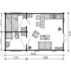 Kesämökki Skan Holz Toronto 4, 27.7m²