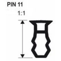 Kiinnitysinsertti Progress Profiles PIN 11, 2,7m, 11-14 mm, pvc