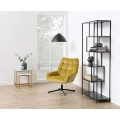 Kirjahylly Home4You SEAFORD 77x35xK185 cm, musta