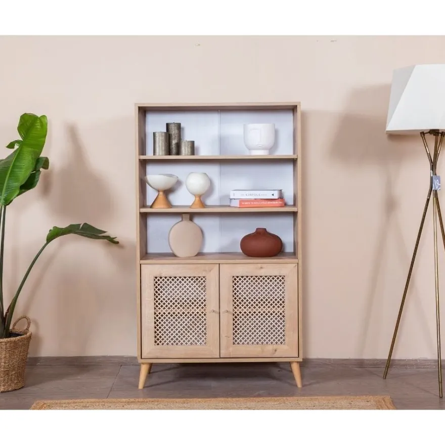 Kirjahylly Linento Furniture Goose 2, 90x158cm, ruskea/valkoinen