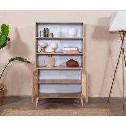Kirjahylly Linento Furniture Goose 2, 90x158cm, ruskea/valkoinen