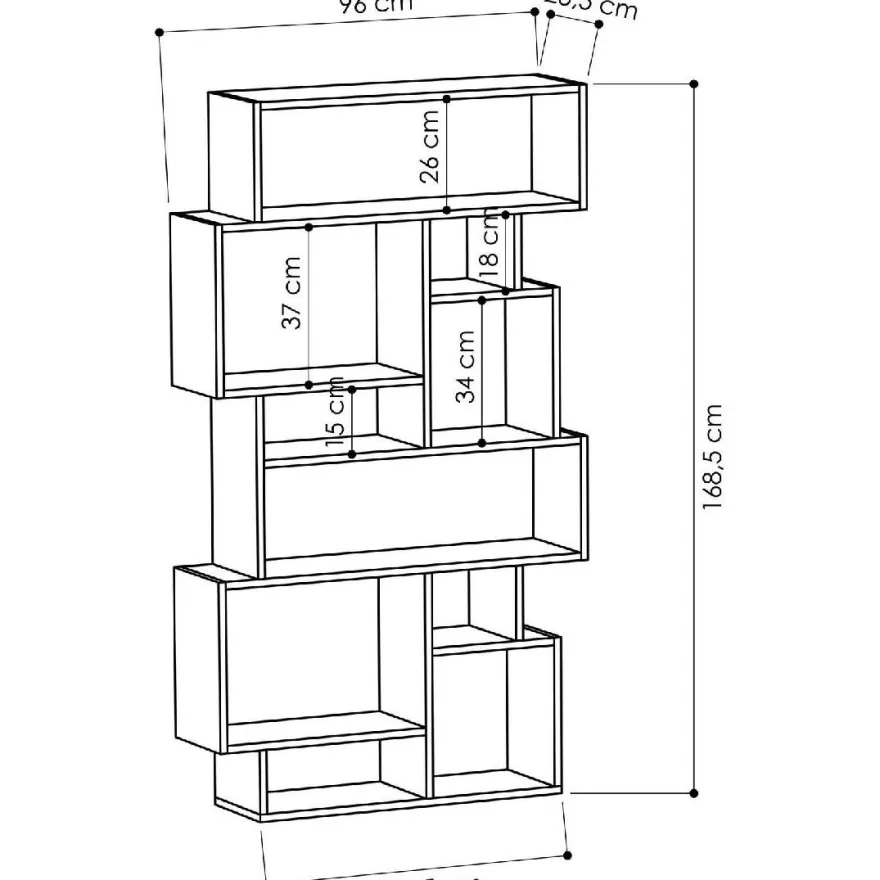 Kirjahylly Linento Furniture Karmato, eri värejä