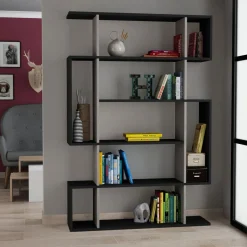 Kirjahylly Linento Furniture Mito, beige/antrasiitti
