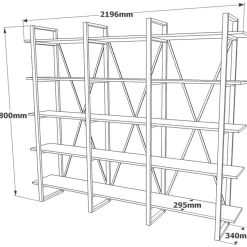 Kirjahylly Linento Furniture ML4, ruskea