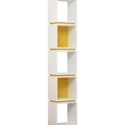 Kirjahylly Linento Furniture Multi, valkoinen/keltainen