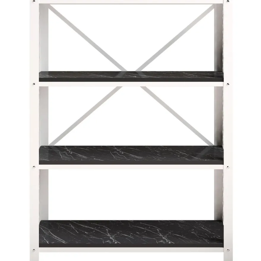Kirjahylly Linento Furniture Shenna, valkoinen/musta