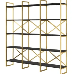 Kirjahylly Linento Furniture VG6-LB musta/kulta