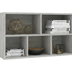 Kirjahylly/senkki betoninharmaa 45x25x80 cm lastulevy