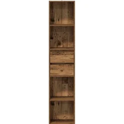 Kirjahylly vanhaa puuta 36x30x171 cm lastulevy (56046)