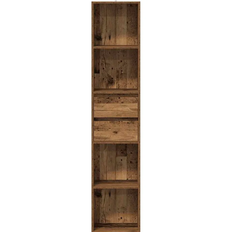 Kirjahylly vanhaa puuta 36x30x171 cm lastulevy (56046)