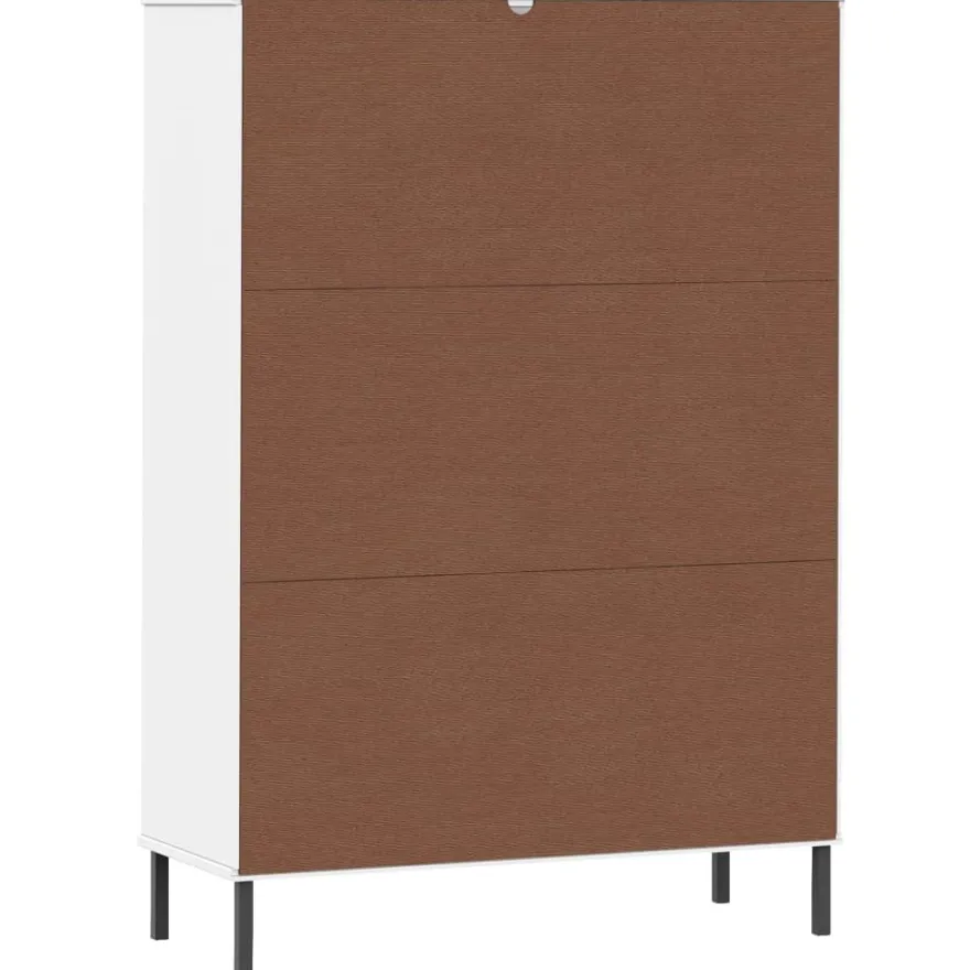 Kirjakaappi Oslo 90x35x128,5cm, metallijalat, täyspuu, eri värejä