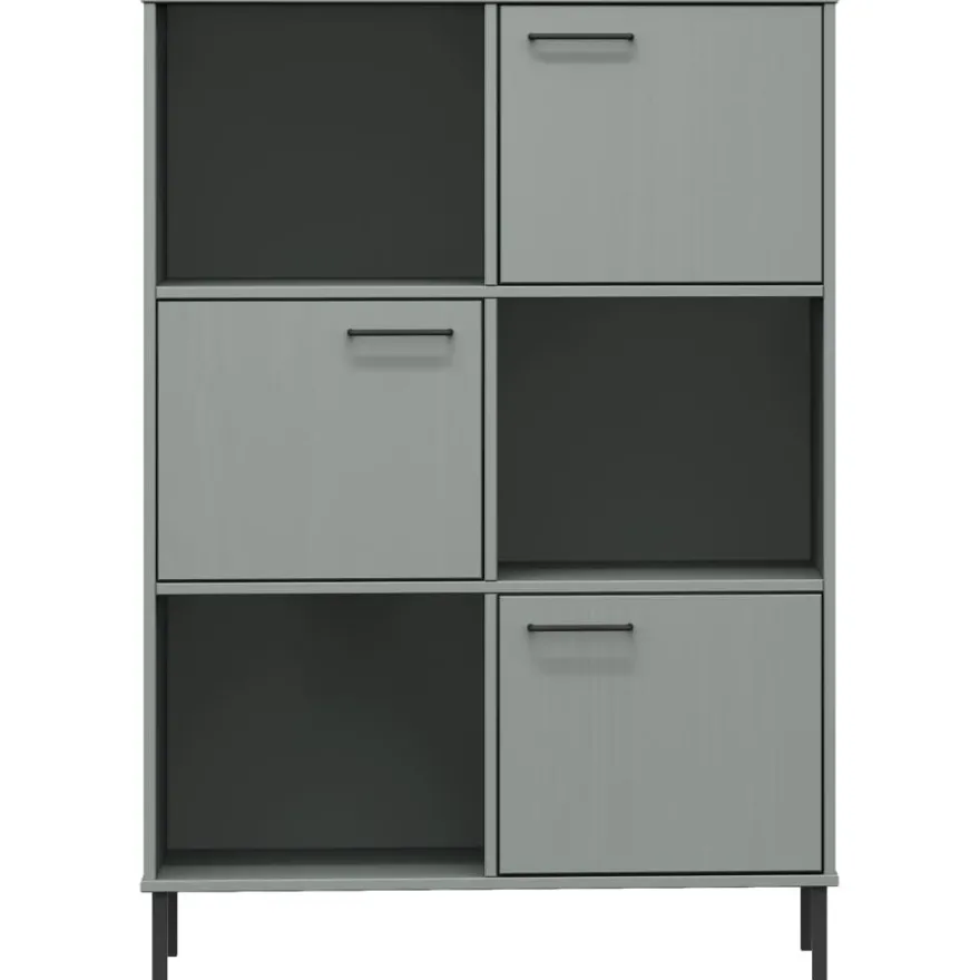 Kirjakaappi Oslo 90x35x128,5cm, metallijalat, täyspuu, eri värejä