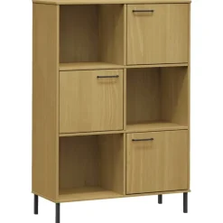 Kirjakaappi Oslo 90x35x128,5cm, metallijalat, täyspuu, eri värejä
