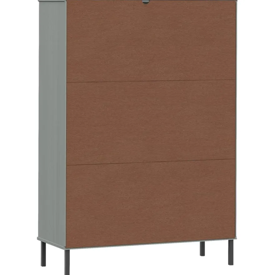 Kirjakaappi Oslo 90x35x128,5cm, metallijalat, täyspuu, eri värejä