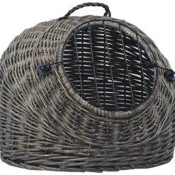 Kissan kuljetuskori, 50x42x40cm, harmaa luonnollinen paju