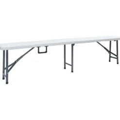 Kokoontaitettavat puutarhapenkit 2 kpl 180 cm hdpe valkoinen