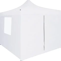 Kokoontaittuva juhlateltta 4 sivuseinää 3x3 m teräs valkoinen