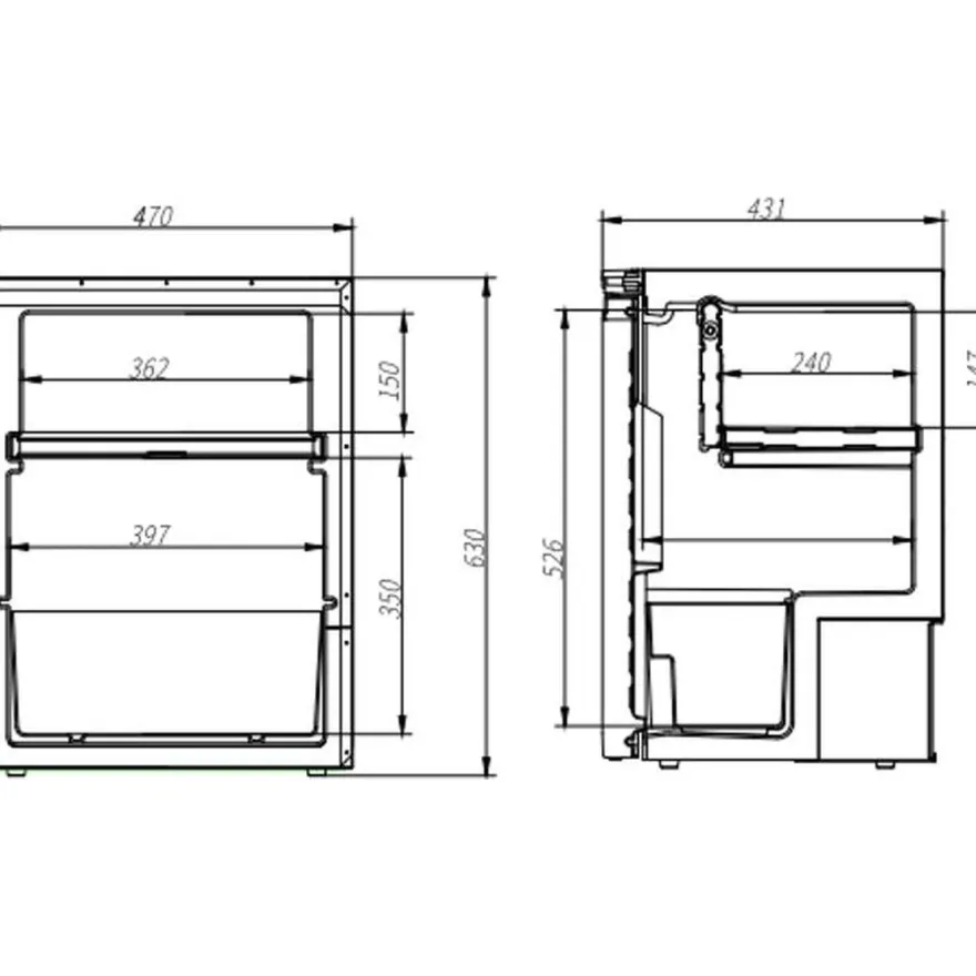 Kompressorijääkaappi, Heed 65 l, 12/24 V