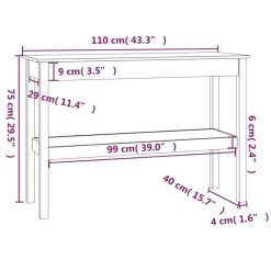 Konsolipöytä mänty 80-110x40x75cm, eri kokoja ja värejä