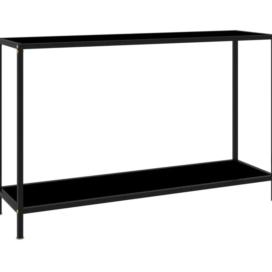 Konsolipöytä musta 120x35x75cm karkaistu lasi