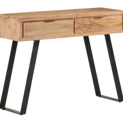Konsolipöytä, 100x35x76cm, täysi akaasiapuu, elävillä reunoilla