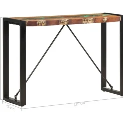 Konsolipöytä 110x35x76 cm täysi kierrätetty puu