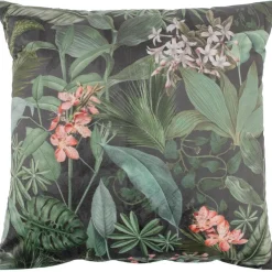 Koristetyyny Home4You HOLLY 45x45 cm, trooppiset kasvit, vihreä