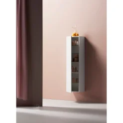 Korkea kaappi Hafa Go, 400x350x1550mm, valkoinen kiiltävä