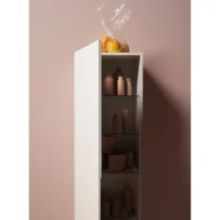 Korkea kaappi Hafa Go, 400x350x1550mm, valkoinen kiiltävä