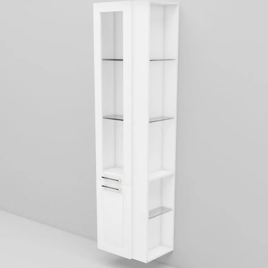 Korkea kaappi Noro Flexline 224.2, 300mm, valkoinen raami