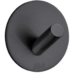 Koukku Beslagsboden BB1090, tarrakiinnitteinen, musta