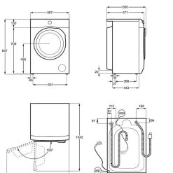 Kuivaava pesukone Electrolux EWI721O84O, 59.7cm, 7/5kg, 1400rpm, valkoinen