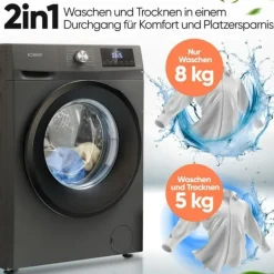 Kuivaava pyykinpesukone Bomann WAT7186T, 60cm, musta