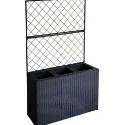 Kukkalaatikko Home4You WICKER säleiköllä 83x29xK55/146 cm, musta