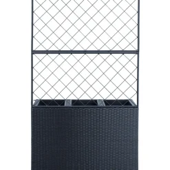 Kukkalaatikko Home4You WICKER säleiköllä 83x29xK55/146 cm, musta