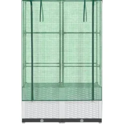 Kukkalaatikko kasvihuonepeitteellä rottinkityyli 80x40x138 cm (15842)