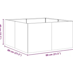 Kukkalaatikko oliivinvihreä 80x80x40 cm kylmävalssattu teräs (60741)